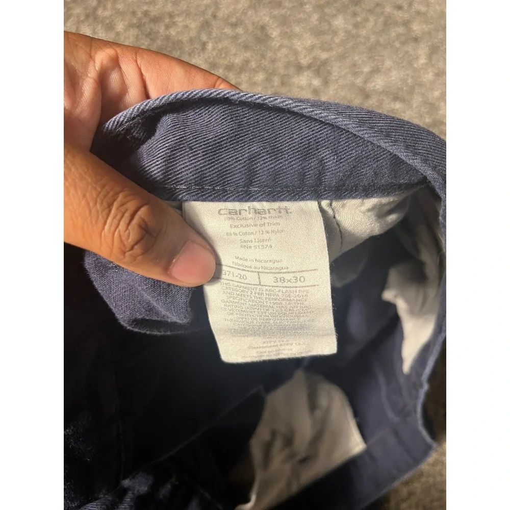 Carhartt FR Flame Resistant Work Pants Navy Blue 38x30 Cotton Nylon Canvas